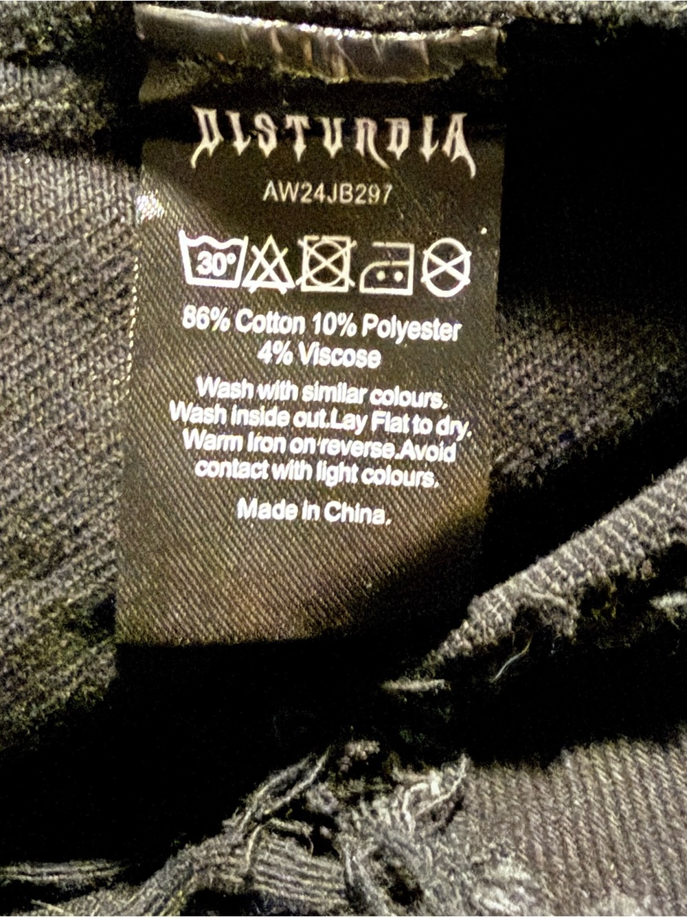 NWT Disturbia Griffinfly Embroidered Distressed Black Denim Jacket US10 sold out - Picture 12 of 13
